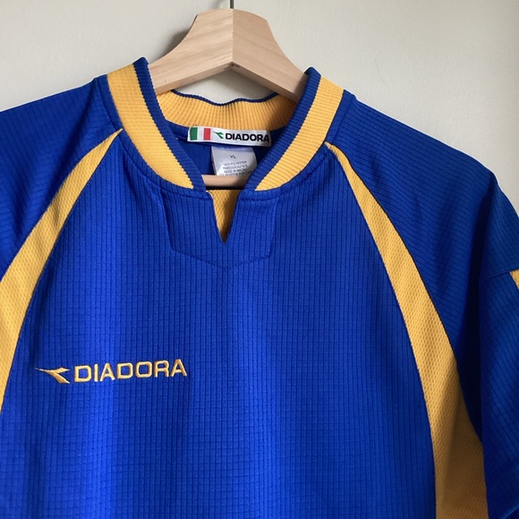 DIADORA Roma Team Jersey Youth Large Blue Yellow NWT Blokecore - Picture 3 of 15